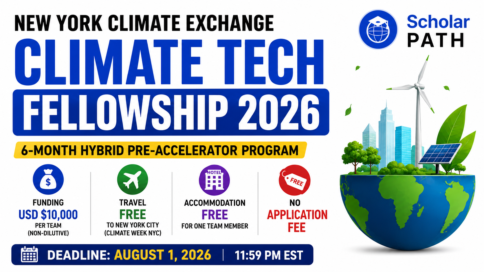 Climate Exchange Climate Tech Fellowship 2026 — Fully Funded for Global Innovators